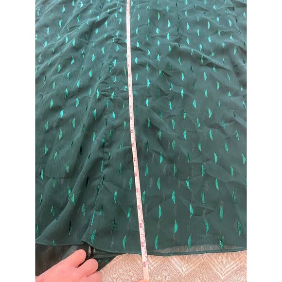 Betsy & Adam Clip-Dot Tiered Ruffled formal Gown in Green size 14 NWT Elegant - Picture 7 of 13